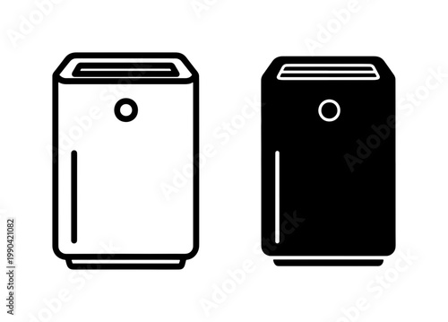 Air Purifier Icon Set in Linear and Solid Style