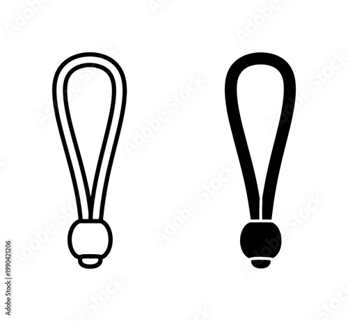 Elastic Bungee Cord Loop with Ball Toggle Icon Set