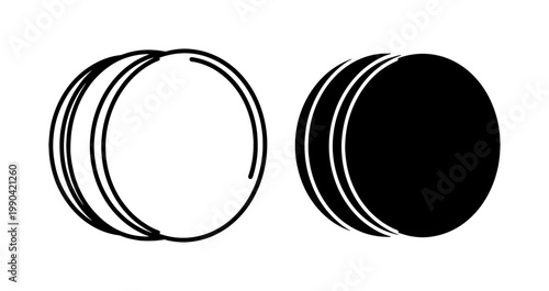 Abstract Circular Motion Icon Set in Black and White