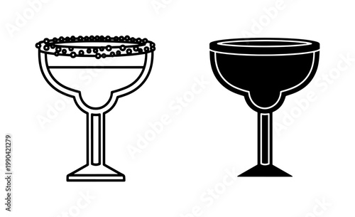 Margarita Glass Icon Set with Salted Rim