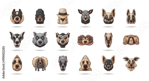 Collection of Diverse Animal Portraits in Artistic Styles.