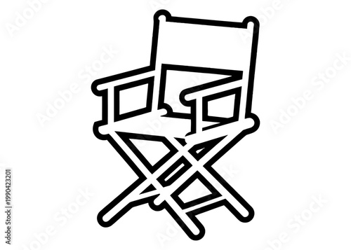 Director Chair Icon – Film Set Folding Chair Outline Vector Isolated