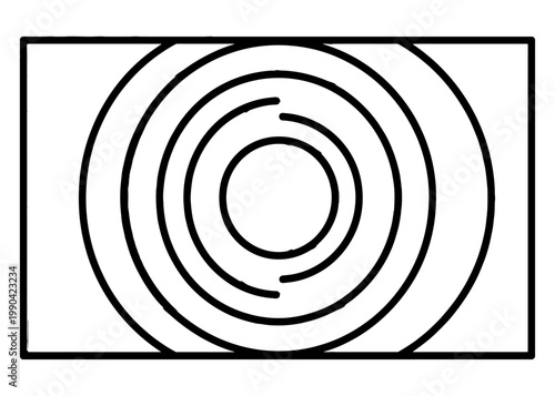 Camera Lens Icon – Photography Optics Aperture Symbol Outline Vector
