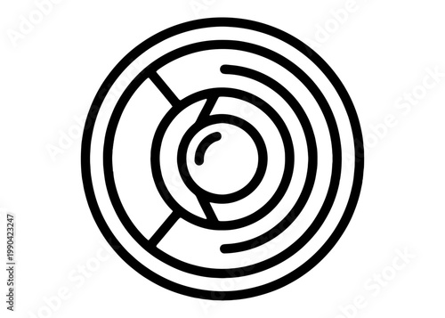 Camera Lens Icon – Photography Optics Aperture Symbol Outline Vector