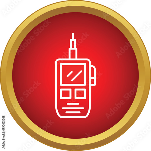 Walkie talkie radio communication device representing wireless conversation
