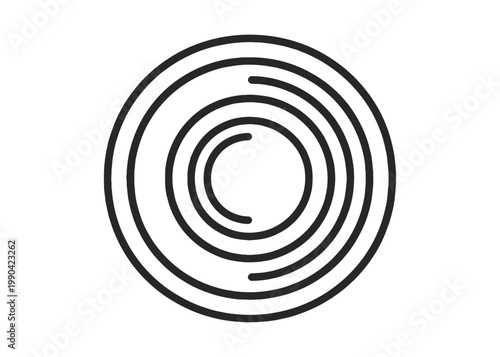Camera Lens Icon – Photography Optics Aperture Symbol Outline Vector
