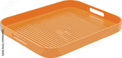 Plastic pet litter tray with grid bottom isolated cleaning accessory illustration