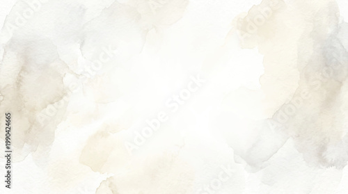 Soft watercolor washes create an abstract, light beige background texture.