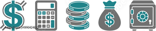 A metal fork, knife, and spoon rest on a blue background beside a stack of poker chips and a pile of coins representing the gambling risk and wealth of a business game