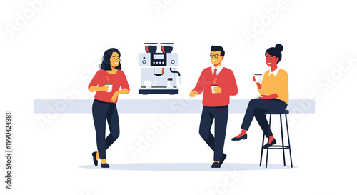 Diverse business colleagues having a coffee break in office