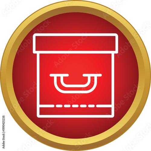 Archive box vector icon storing documents and valuable records