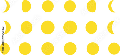 Seamless pattern with yellow circles and half shapes abstract geometric background design