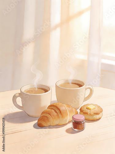  Cozy Breakfast Illustration Set