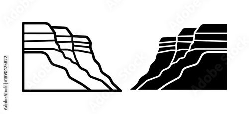 Grand Canyon National Park Silhouette Icon Set