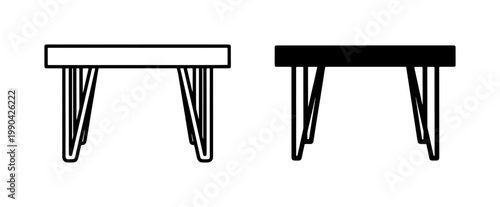 Minimalist Table Icon Set with Hairpin Legs