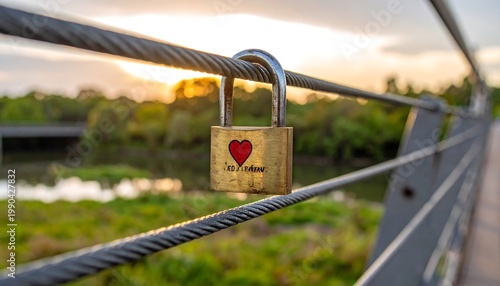 Love lock on bridge.