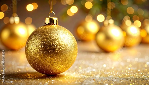 Golden Christmas Ornaments.
