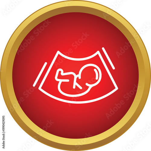 Fetus baby displayed on an ultrasound screen, representing pregnancy and prenatal care