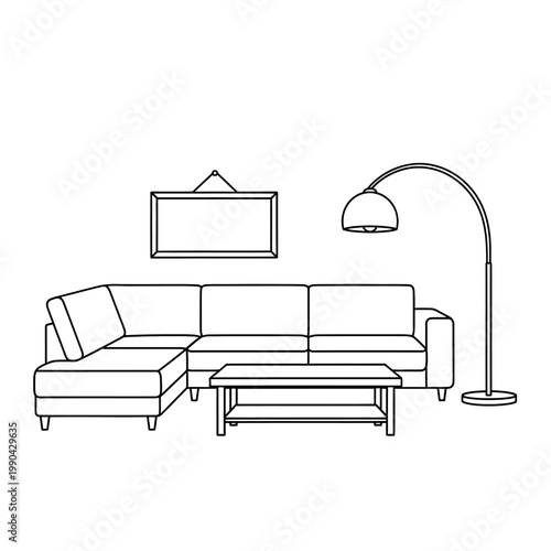 Modern L shaped sectional sofa furniture.