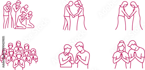 People praying together, religious gathering, spiritual devotion, community worship, faith and hope.