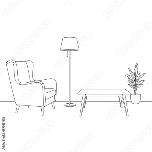 Simple modern living room furniture chair.