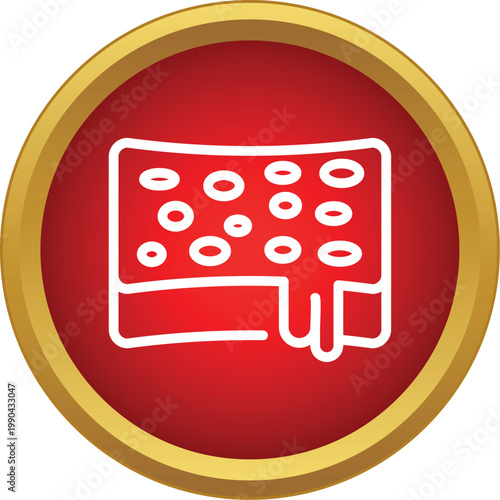 Sponge icon representing cleaning, hygiene, and domestic chores with dripping liquid