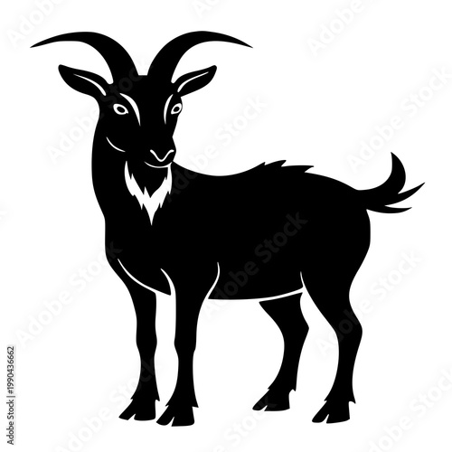 Vector illustration of a goat , silhouette of a goat