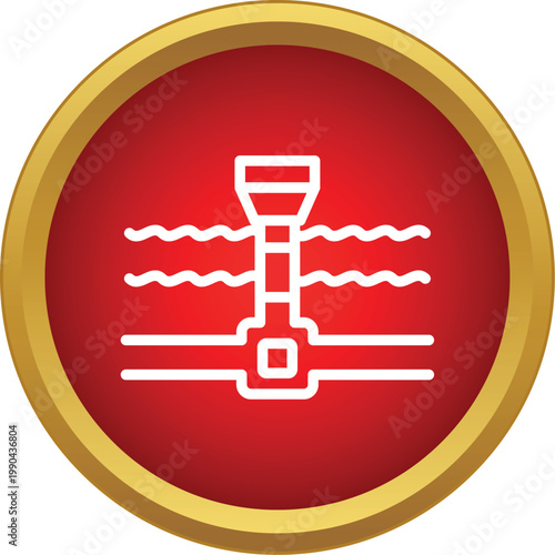 Water well pumping system icon extracting water and supplying pipes