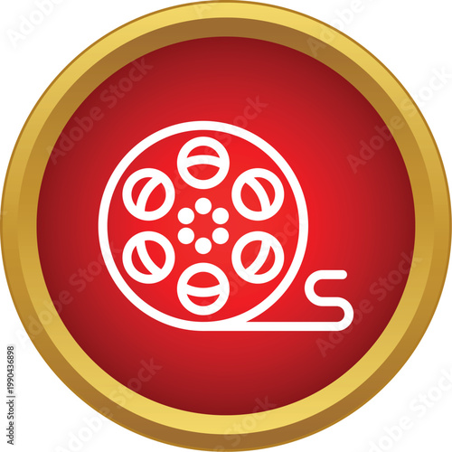 Film reel icon in a red circle, representing movie making and entertainment