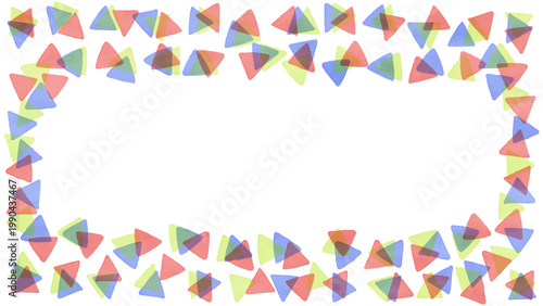 手描きの三角が散りばめられたフレーム