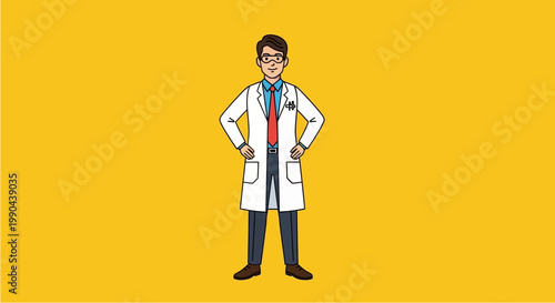 Confident Doctor Standing With Hands On Hips.