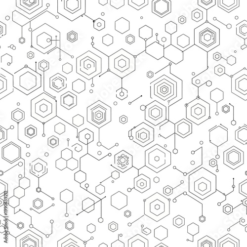 Hexagon molecular structure chemistry science.