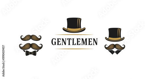 Gentlemen Style Icons with Mustaches and Hats.