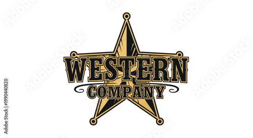 Wallpaper Mural Western Company Badge Emblem Vintage Style. Torontodigital.ca