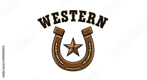 Wallpaper Mural Western Horseshoe and Star Emblem. Torontodigital.ca