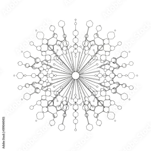 Molecular structure of chemical compound.