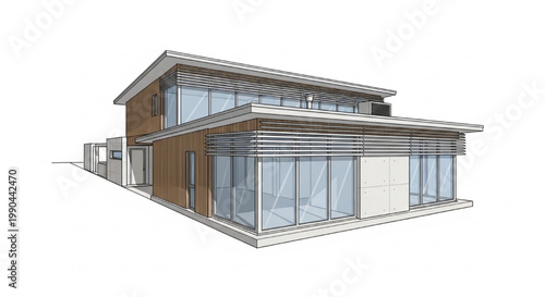 Modern house architectural design with expansive windows and clean lines for contemporary residential living
