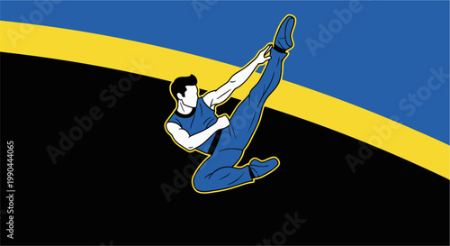 Man doing parkour flip move.
