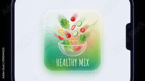 Healthy Mix App Icon A Vibrant Blend of Fresh Ingredients for a Wholesome Culinary Experience