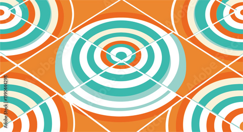Vibrant concentric circle pattern design.