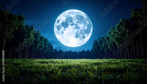 Full Moon over Forest.