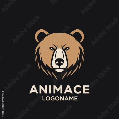 Bear Head Logo Design for Animace Logname.