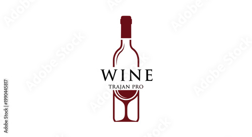 Elegant Wine Bottle and Glass Logo Design.