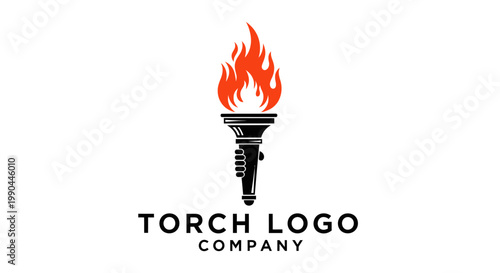 Flaming Torch Logo Design Symbolizing Illumination and Guidance.