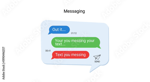 Messaging Conversation Bubbles Showing Text Communication.