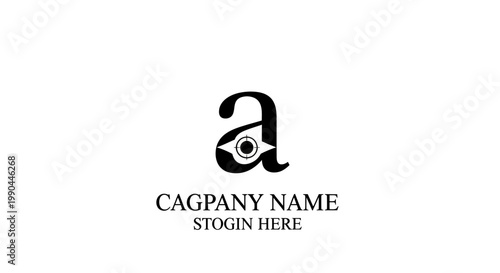 Minimalist Eye Inside Letter A Logo Design.