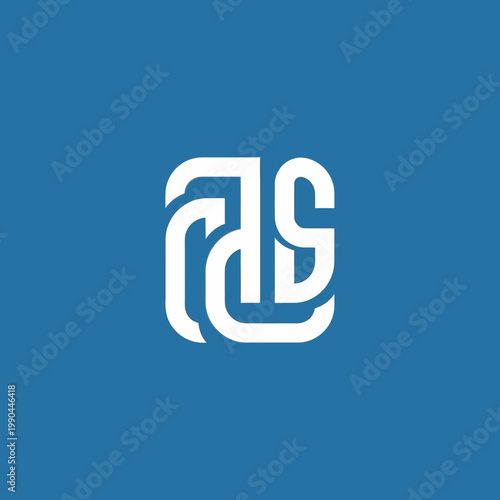 Modern Abstract Logo Design RAS Monogram.