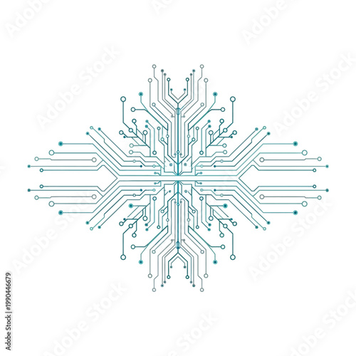 Circuit board snowflake design pattern technology.