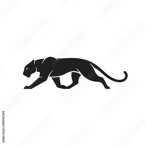 Silhouette of a Black Panther in Motion.