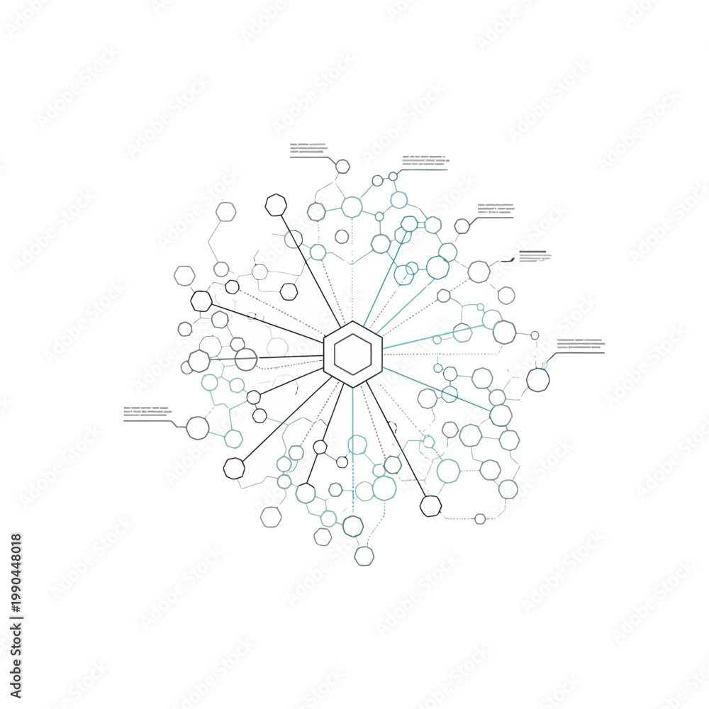 Obraz premium Network Connection Diagram Main Subject.